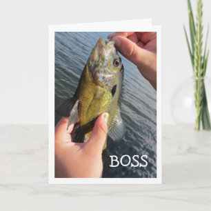 Custom Boss Fishing Spaß Geburtstag Karte