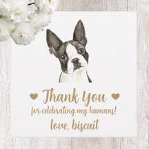 Custom Boston Terrier Dog Gastgeschenk Hochzeit Ta