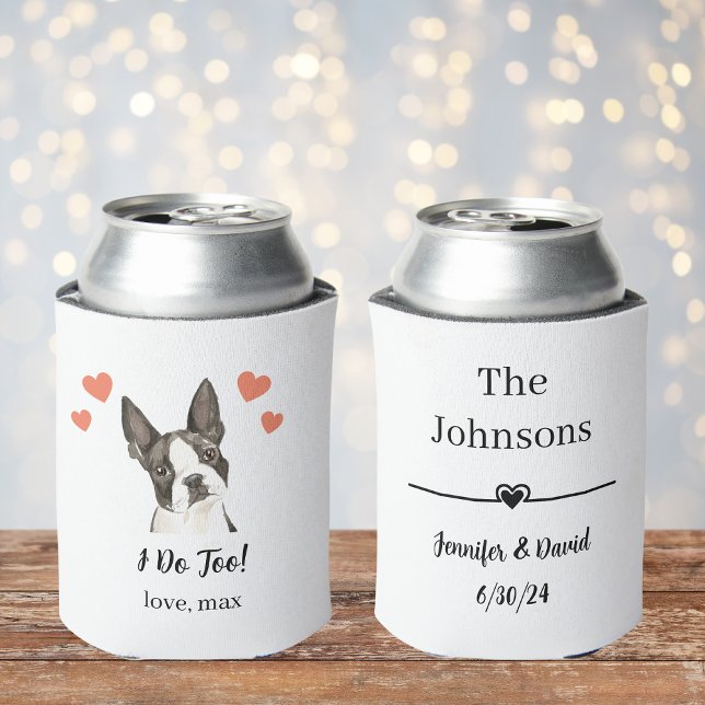 Custom Boston Terrier Pet Wedding Can Cooler Dosenkühler (Von Creator hochgeladen)