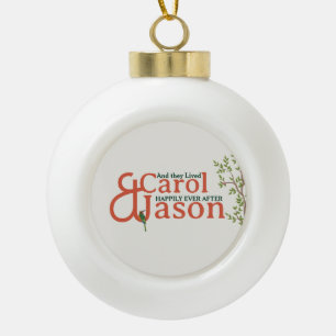 Custom Botanical Wedding Keramik Kugel-Ornament