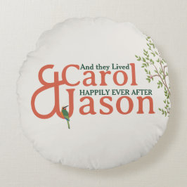 Custom Botanical Wedding Rundes Kissen