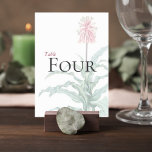 Custom Botanical Wedding Table Number Tischnummer<br><div class="desc">Guide your guests in style with this custom botanical wedding table number, featuring soft, hand-painted florals and flowing greenery in a clean, elegant layout. The delicate botanical artwork pairs beautifully with classic typography, creating a refined and cohesive look for your reception tables. Ideal for garden weddings, romantic celebrations, and nature-inspired...</div>
