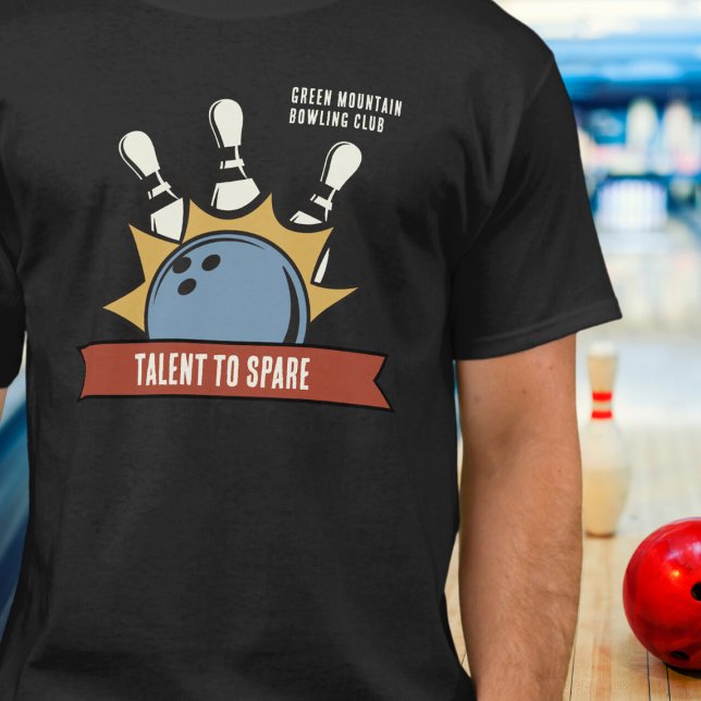 Custom Bowling School Club Name T-Shirt (Von Creator hochgeladen)
