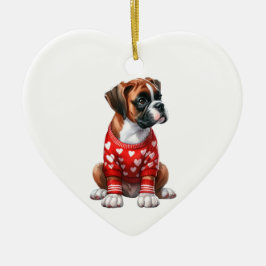 Custom Boxer Dog Fun Valentine Keramik Ornament