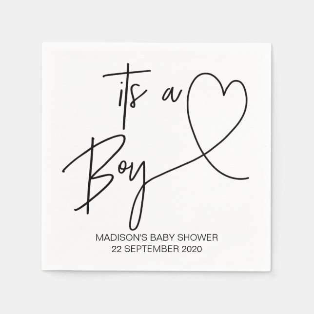 Custom Boy Baby Shower Cocktail Napkin Party Dekor Serviette (Vorderseite)