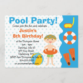 Custom Boy Birthday Pool Party Einladung
