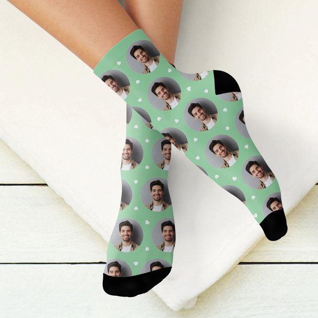 Custom Boyfriend Foto Minze Green Liebe Socken (Von Creator hochgeladen)
