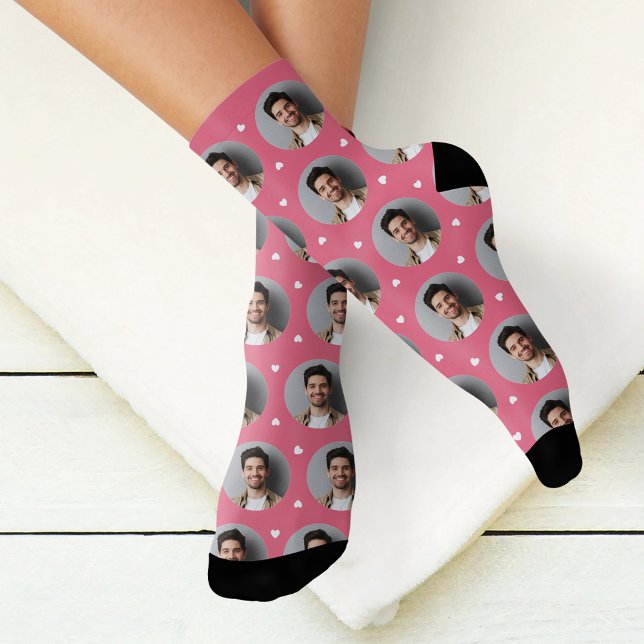 Custom Boyfriend Foto Pink Liebe Socken (Von Creator hochgeladen)