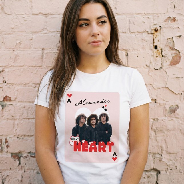 Custom Boyfriend Photos With Name Valentine Heart Tri-Blend Shirt (Custom Boylfriend Photos With Name Valentine Heart Tri-Blend Shirt)