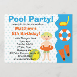 Custom Boy's Pool Party Geburtstag Einladung