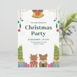 Custom Brand Green Watercolor Weihnachtsgebäck Par Einladung