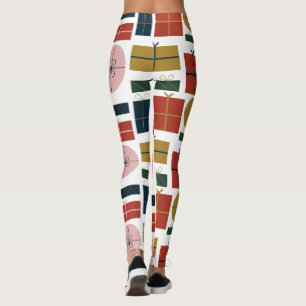 Custom Brand Red Green Pink Geo in Weihnachten Leggings