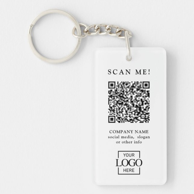 Custom Branded Business Logo QR Code Modern Schlüsselanhänger (Vorderseite)