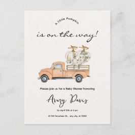 Custom Branded Fall Pumpkin Baby Dusche Postcard Postkarte