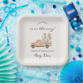 Custom Branded Fall Pumpkin Baby Shower Pappteller