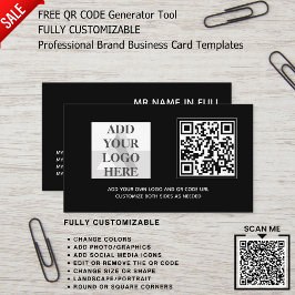 CUSTOM BRANDED LOGO DESIGN QR CODEVORLAGE VISITENKARTE