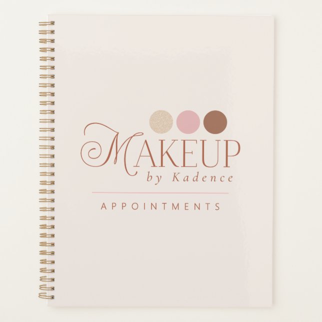 Custom Branded Makeup Artist Appointment Planner Planer (Vorderseite)
