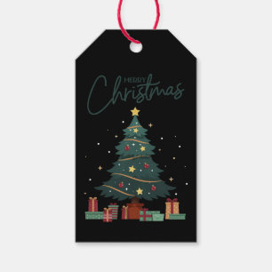 Custom Branded Merry Christmas Tree Black Geschenkanhänger