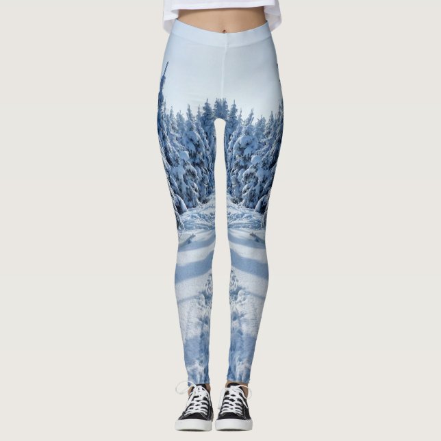 Custom Brands White Natural Hello Winter Leggings (Vorderseite)