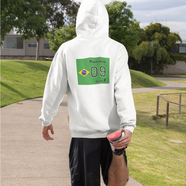 Custom Brasil Seleção Flag Name Soccer Gear Hoodie (Von Creator hochgeladen)