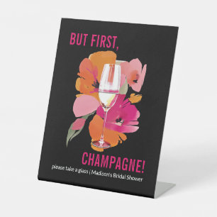 Custom Brautparty Champagne Sign Sockelschild