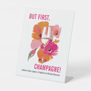 Custom Brautparty Champagne Sign Sockelschild