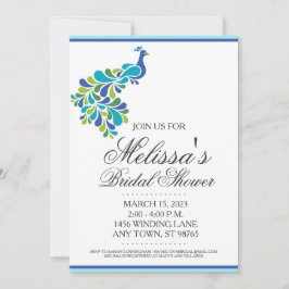 Custom Brautparty Einladung, schöner Pfau Einladung