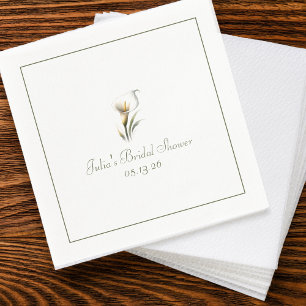 Custom Brautparty Elegante Klassische Calla Lily Serviette