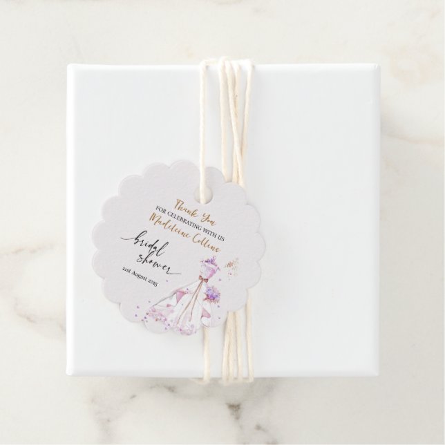 Custom Brautparty Hochzeitskleid Danke Geschenkanhänger (Beispiel)