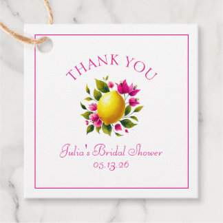 Custom Brautparty Lemon Pink Floral Vielen Dank Geschenkanhänger
