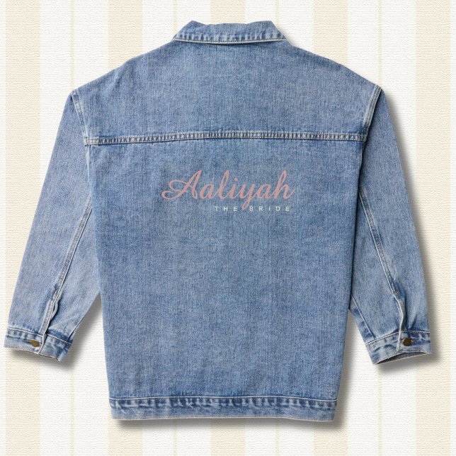Custom Bridal Denim Jacket | Blush Pink & Ivory Jeansjacke (Von Creator hochgeladen)