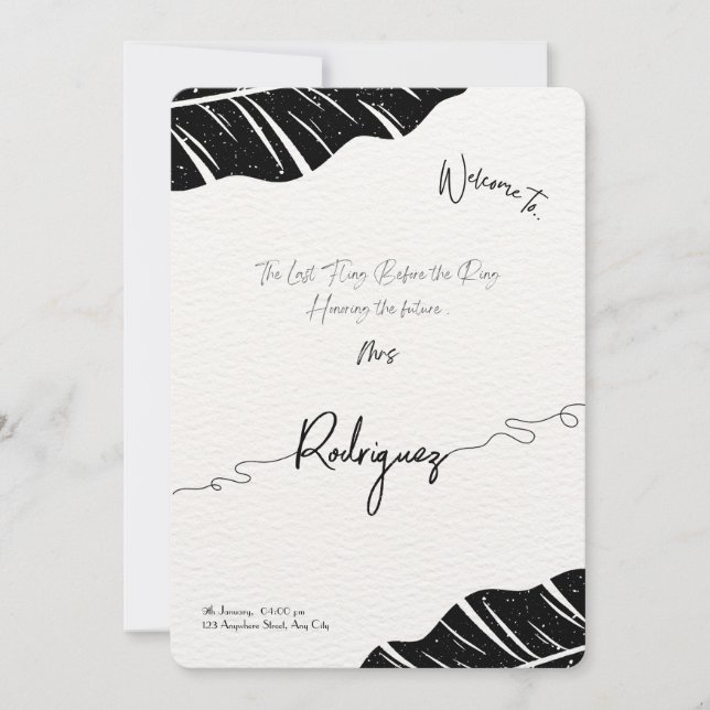 Custom Bridal Shower Einladung - Elegantes Skript (Vorderseite)