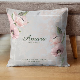 Custom Bridal Throw Pillow - Bride Cushion Kissen