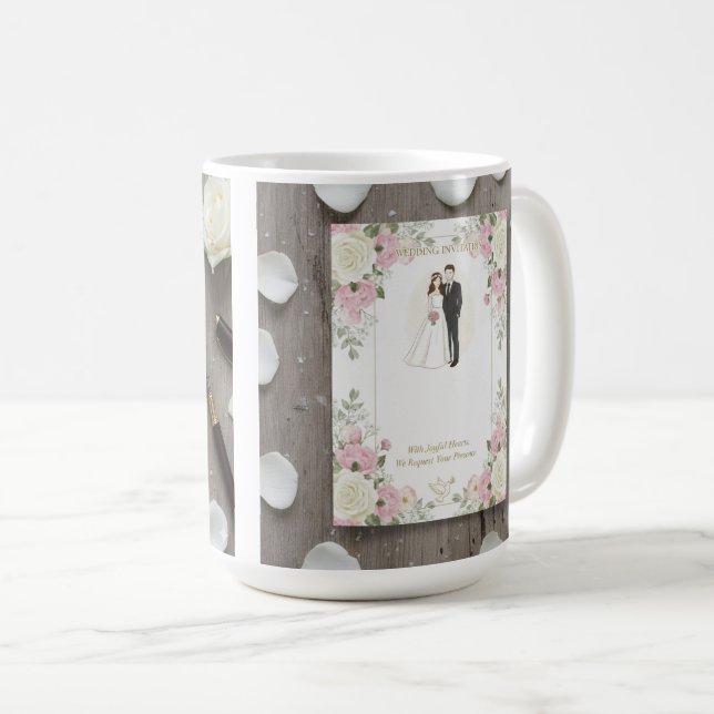 Custom Bride and Groom Illustration Kaffeetasse (VorderseiteRechts)