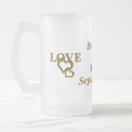 Custom Bride Groom Liebe Herz Mattierte Glass Tass Mattglas Bierglas