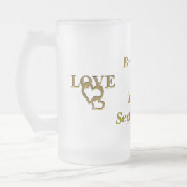 Custom Bride Groom Liebe Herz Mattierte Glass Tass Mattglas Bierglas