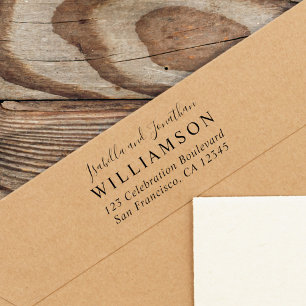Custom Bride & Groom Names Wedding Rücksendeadress Permastempel