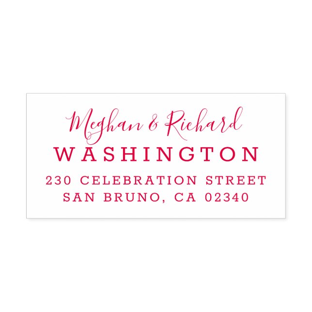 Custom Bride & Groom Wedding Rücksendeadresse Permastempel (Design)