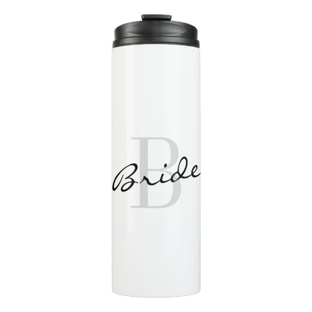Custom BRIDE monogram thermal tumbler travel mucke Thermosbecher (Vorderseite)