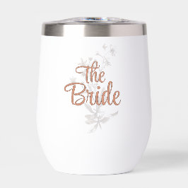 Custom Bride Rustic Boho Wildblumen Wine Tumbler