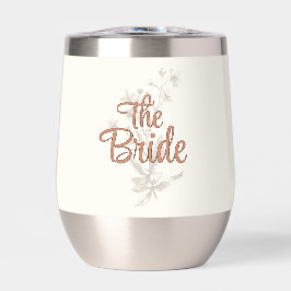 Custom Bride Rustic Boho Wildblumen Wine Tumbler