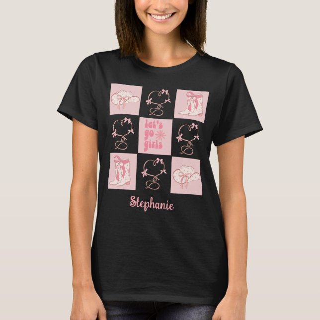 Custom Bride's Let's Go Girls! Girls Night Out T-Shirt (Vorderseite)