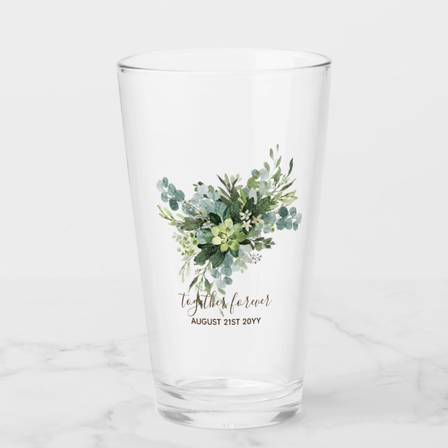 Custom Bridesmaid Brautparty gibt Grünflächen Glas (Vorderseite)