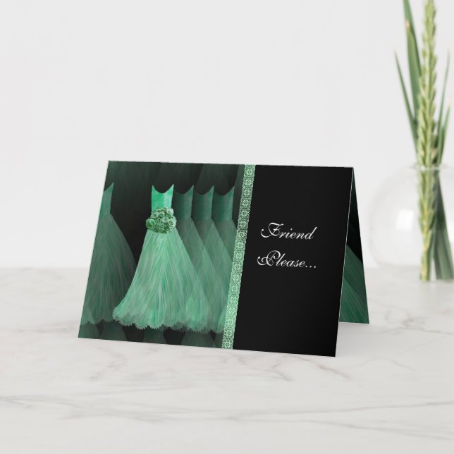 Custom Bridesmaid Einladung - MINT GREEN Gowns (Vorderseite)