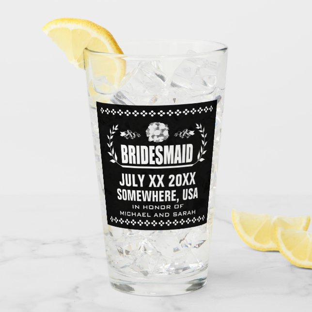 Custom Bridesmaid Glas (Vorderseite Ice)