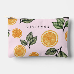 Custom Bridesmaid Orange Citrus Zubehörtasche