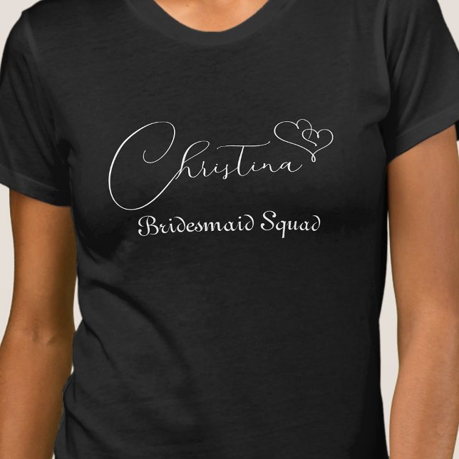 Custom Bridesmaid Squad Modernes Minimalistisches  T-Shirt (Von Creator hochgeladen)