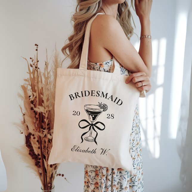 Custom Bridesmaid Tote Bag Junggeselinnen-Abschied Tragetasche (personalized bridesmaid gift, bachelorette party tote, wedding favor bag, bridal shower tote bag,)