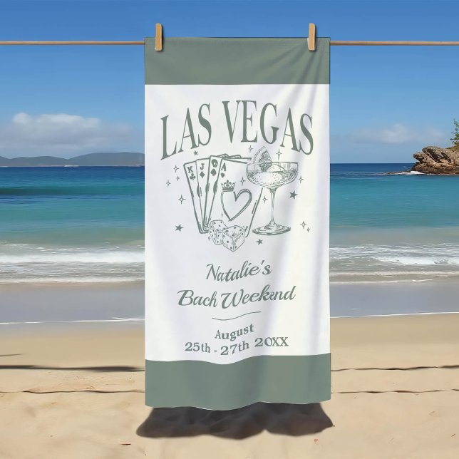 Custom Brie und Bridesmaid Las Vegas Bachelorette Strandtuch (Von Creator hochgeladen)