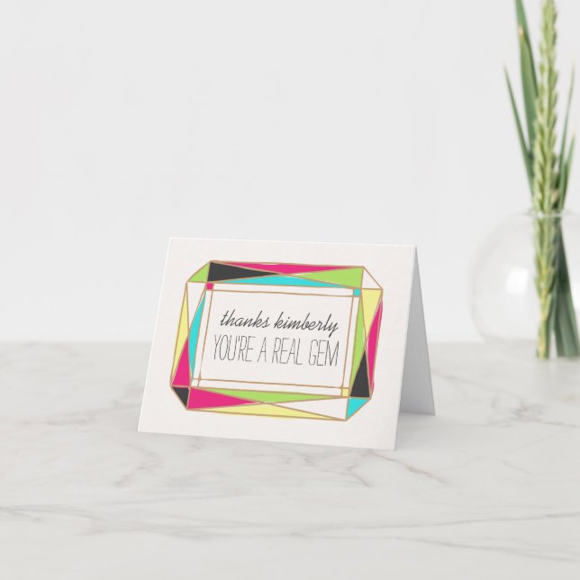 Custom | Bright Gem Vielen Dank Dankeskarte (Vorderseite)